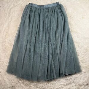 Lace & Beads Boutique Tulle A-Line Midi Skirt Blue Women's Size 10